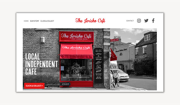 Bitten Digital The Jericho cafe website