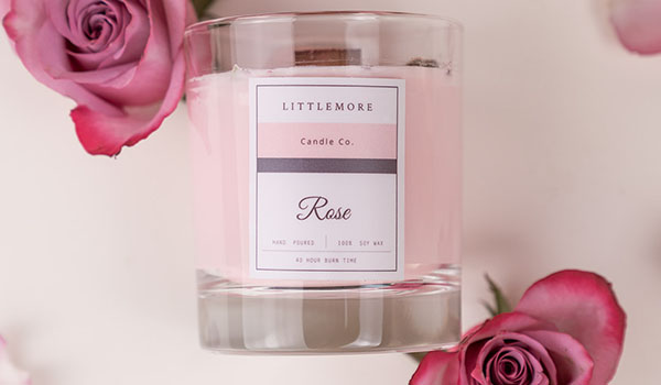 Littlemore Candle Company rose candle
