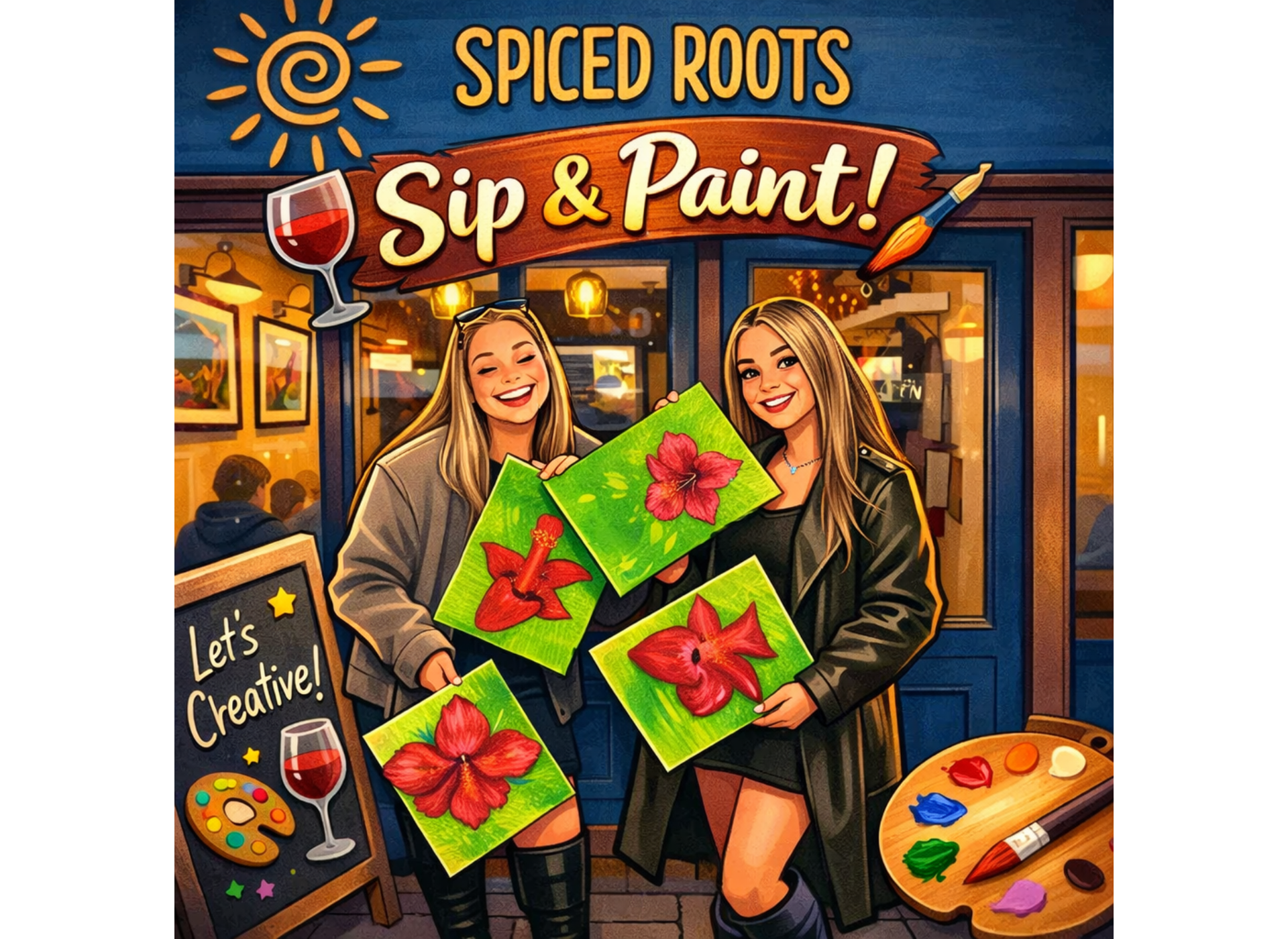 Spiced Roots paint and sip
